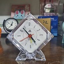 Modern Clear Crystal Chanda-Style Diamond Tabletop Quartz Clock for Desk and Bedside Decoration