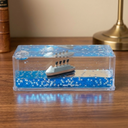 Titanic Fluid Drift Bottle Desk Ornament ​Unsinkable Cruise Ship Liquid Motion Wave Paperweight
