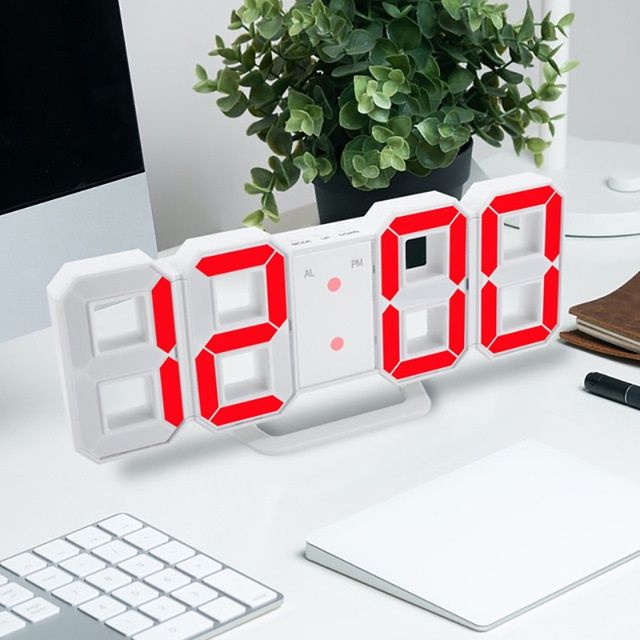 Nordic Style 3D Digital LED Alarm Clock with Automatic Brightness Adjustment
