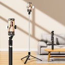 R1S-L 1.7M Bluetooth Selfie Stick With Fill Light Remote Control Tripod Stand