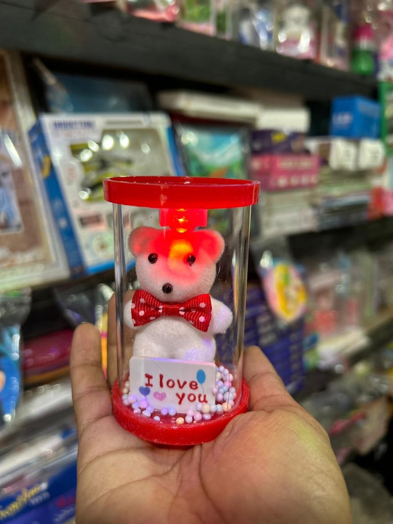 Teddy Bear Light Up Valentine Gift LED Teddy Bear in a Jar Mini Night Lamp