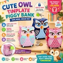 Owl Tinplate Piggy Bank For Gift Child Savings Bank